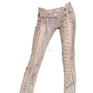 ISO SPRING SS2011 ROBERTO CAVALLI SNAKESKIN LACE UP PANTS
